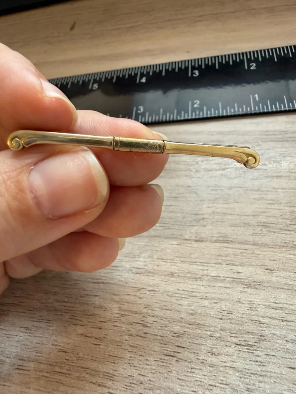 Vintage Hadley 12K Gold Filled Collar Bar Pin Mens Formal Accessory‎ 2 Inch